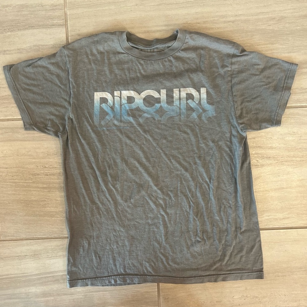 Rip Curl Gray and Blue Short Sleeve Tee